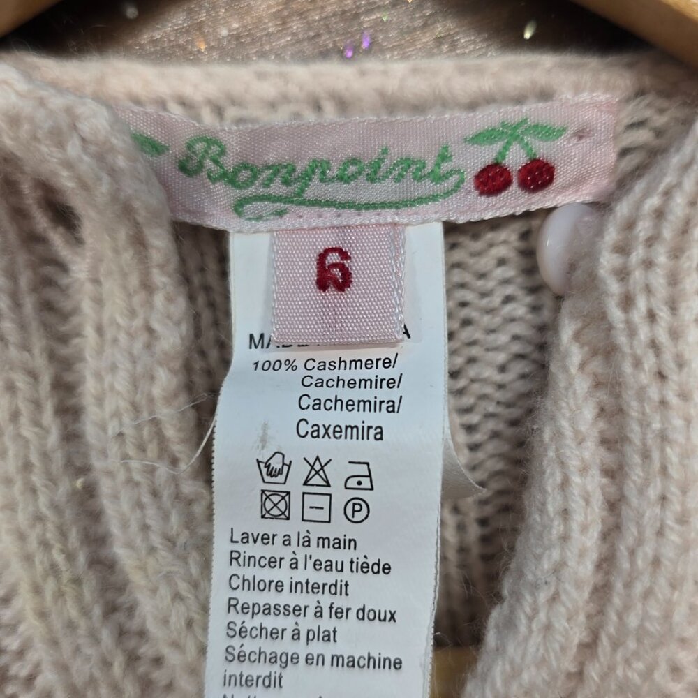 Bonpoint Baby Cashmere Cardigan - Light Pink - 6 months - Picture 2 of 2